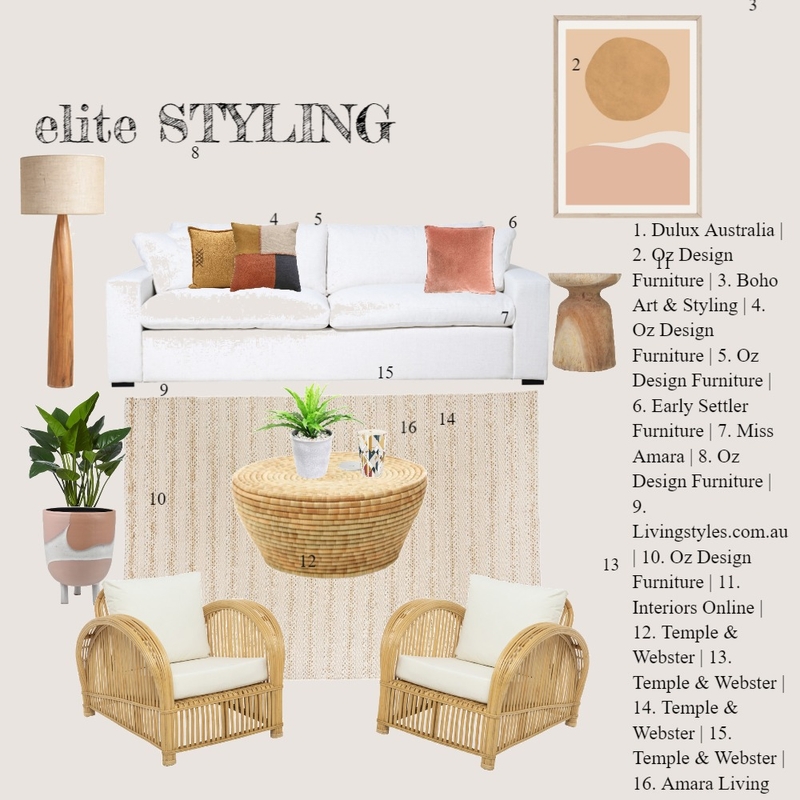 Casual Living Mood Board by Elite Styling on Style Sourcebook