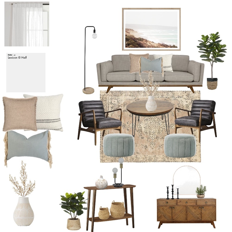 Mid-Century Modern Living Room Mood Board by Julissa Rodrigez Interior Design on Style Sourcebook