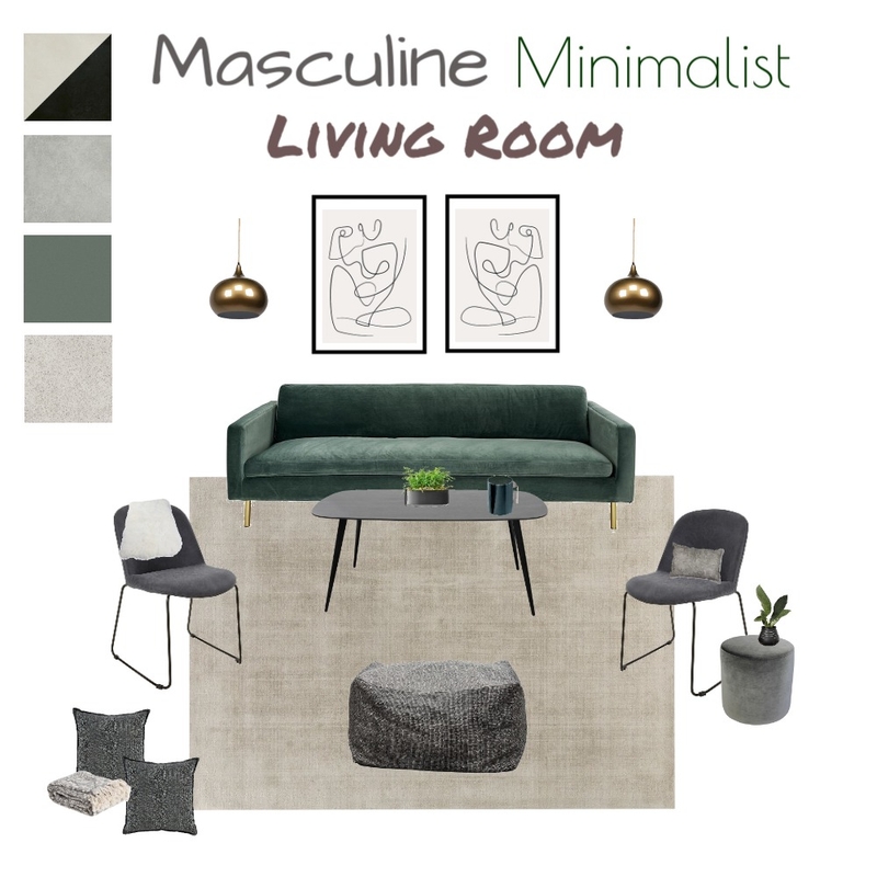 Masculine Minimalist - Cailey & Co. Interior Styling Mood Board by Cailey & Co. Interior Styling on Style Sourcebook