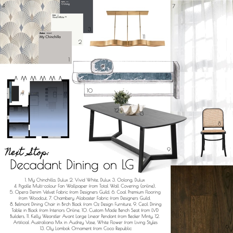 Decadant Dining on LG Mood Board by Aime Van Dyck Interiors on Style Sourcebook