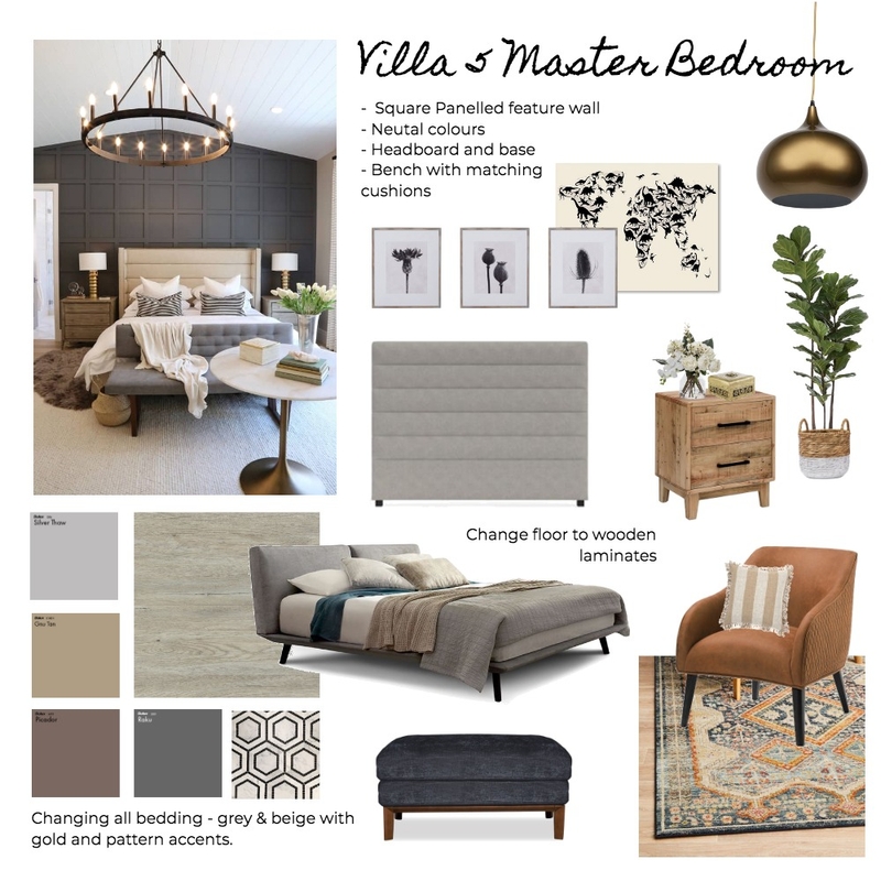 Villa 5 Master Bedroom Mood Board by Zambe on Style Sourcebook