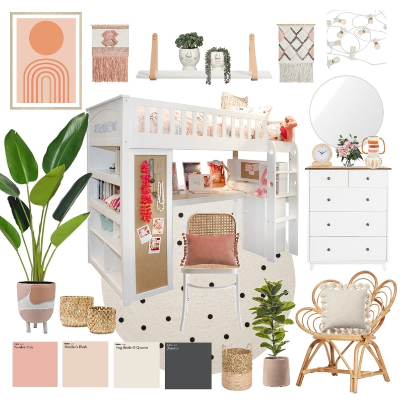 Charming pink girl's bedroom Mood Board by Happy Nook Interiors on Style Sourcebook