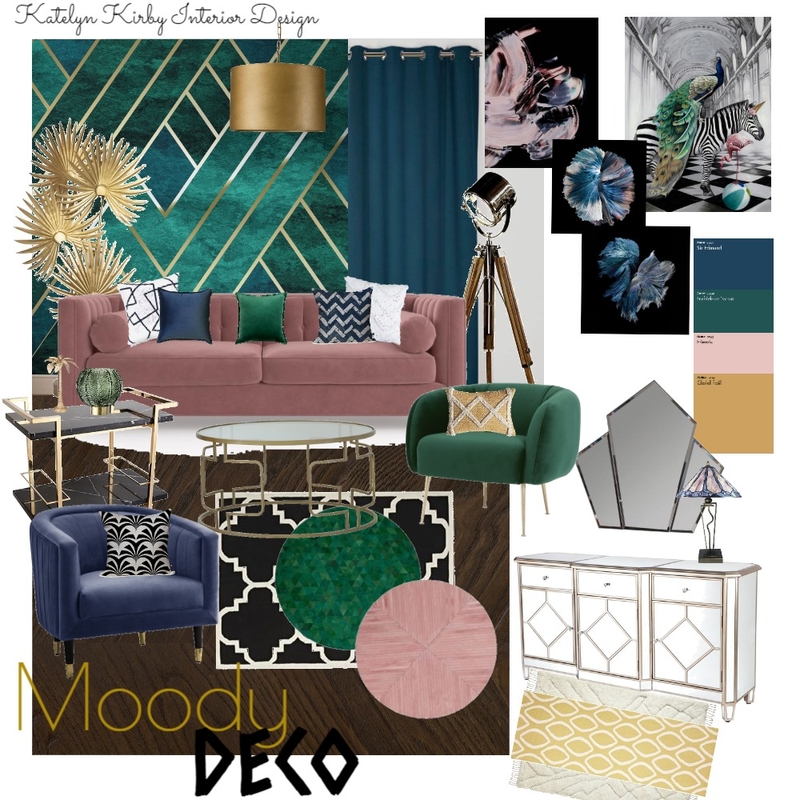 Moody Deco Mood Board by Katelyn Kirby Interior Design on Style Sourcebook