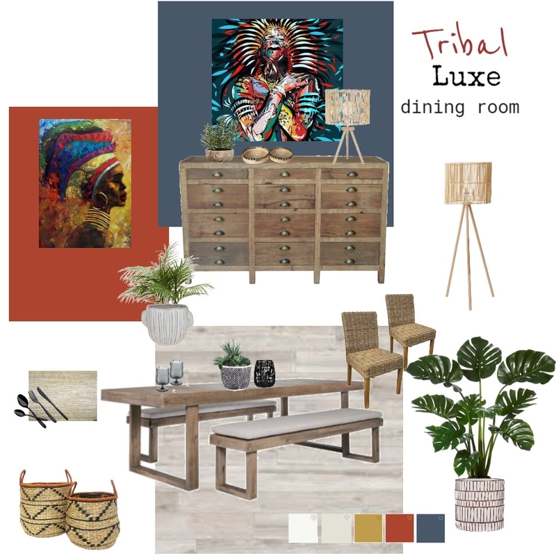 Tribal Luxe Dining Room Mood Board by Essence Home Styling on Style Sourcebook