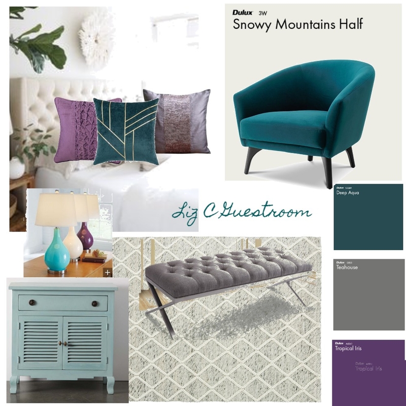 Guestroom for Liz C - Option 1 Mood Board by interiorology on Style Sourcebook