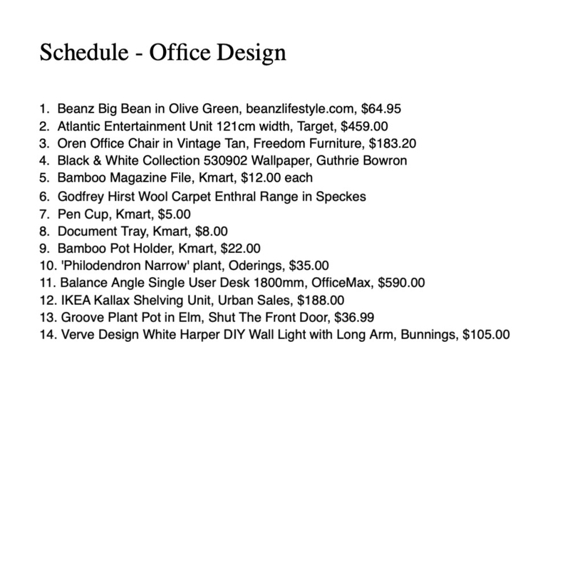 Schedule - Office Design Mood Board by meridy_j on Style Sourcebook