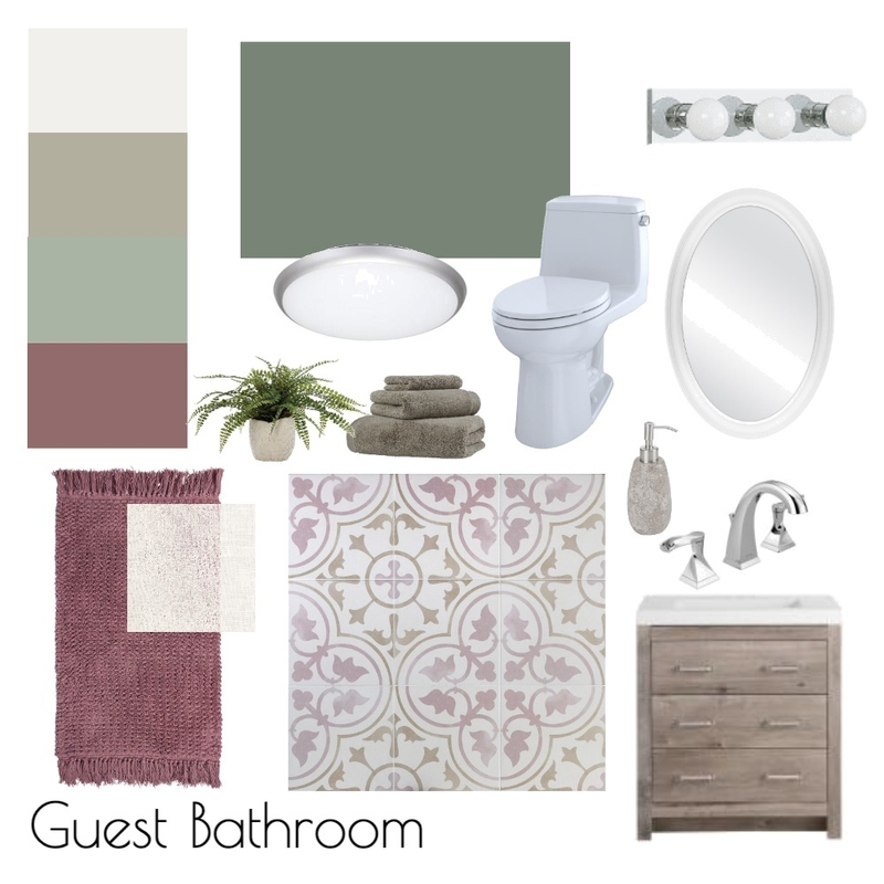 Farmhouse Guest Bathroom Mood Board by ablovett on Style Sourcebook