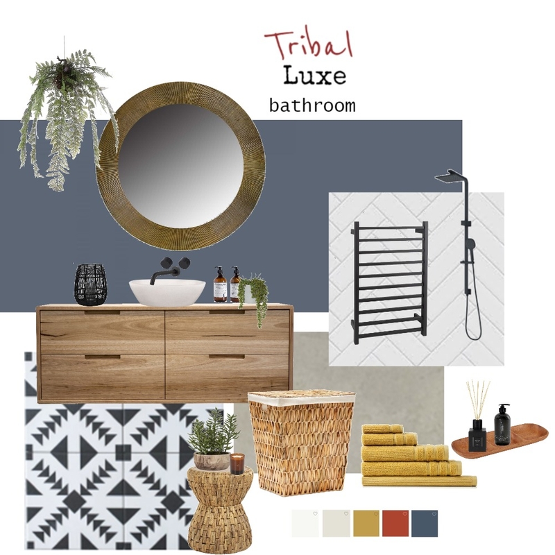 Tribal Luxe Bathroom Mood Board by Essence Home Styling on Style Sourcebook