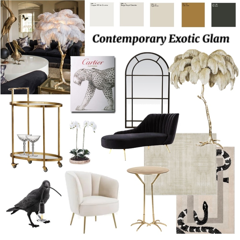 Contemporary Exotic Glam - Assignment 3 Mood Board by Karolina on Style Sourcebook