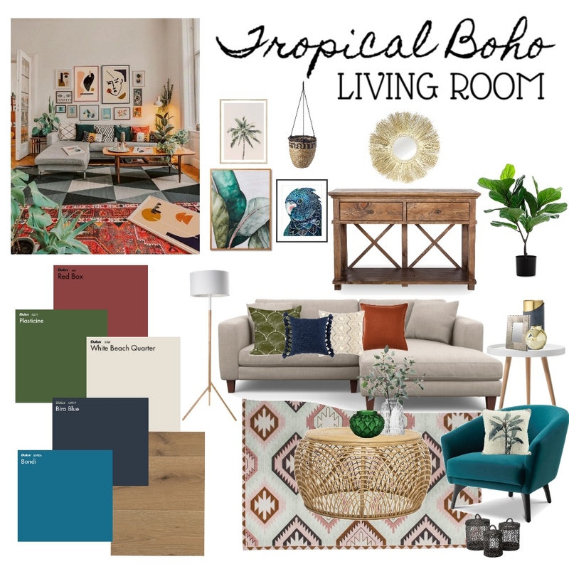 Living Room Sample Board Mood Board by tinsanjuan on Style Sourcebook