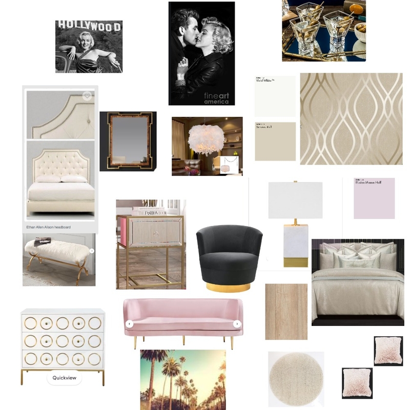 Hollywood Glam Bedroom Mood Board Mood Board by BlueHorizonsDesign on Style Sourcebook
