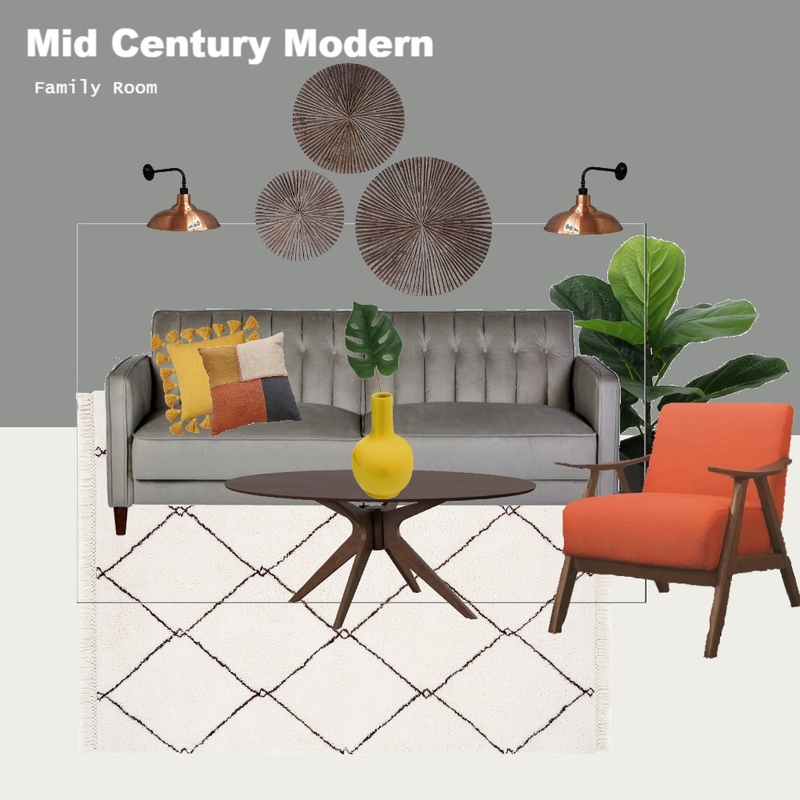 Mid Century Modern Concept 3 Family Room Mood Board by Miss Micah J on Style Sourcebook