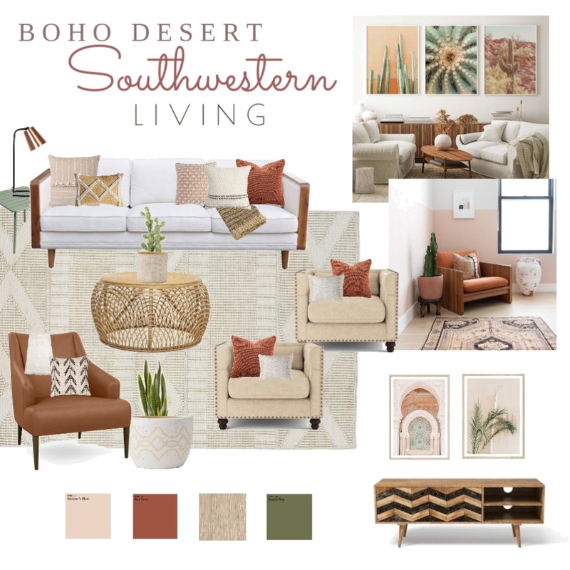 Boho Desert Modern Living Room Mood Board by Cailey & Co. Interior Styling on Style Sourcebook