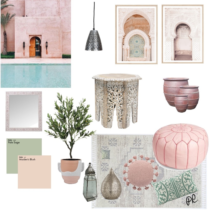 Moroccan Sage & Blush Mood Board by Polina on Style Sourcebook