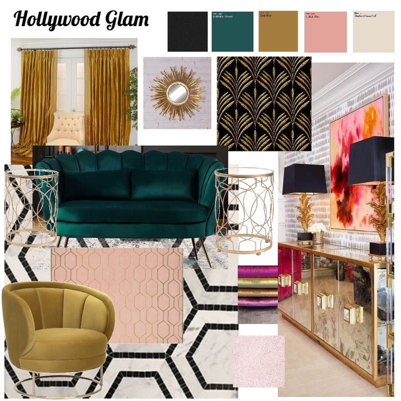 Hollywood glam final board Mood Board by iisha Mae on Style Sourcebook