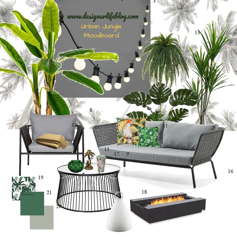 Urban Jungle Outdoor Mood Board by designurlifeblog on Style Sourcebook