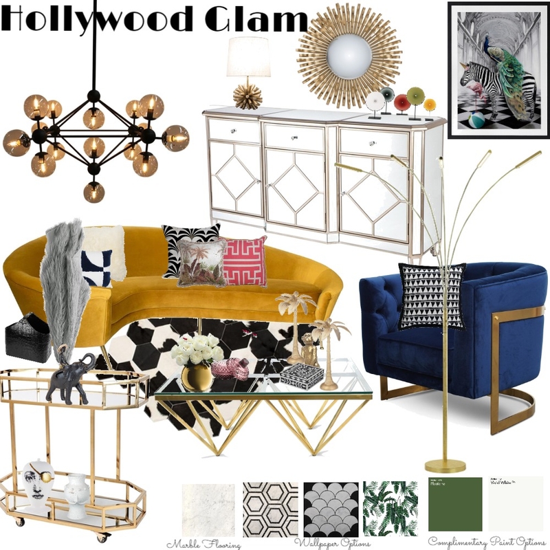 Hollywood Glam Mood Board by Nella Evans on Style Sourcebook