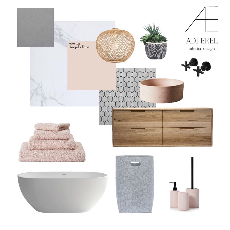 Pink Modern Bathroom Mood Board by adierel on Style Sourcebook