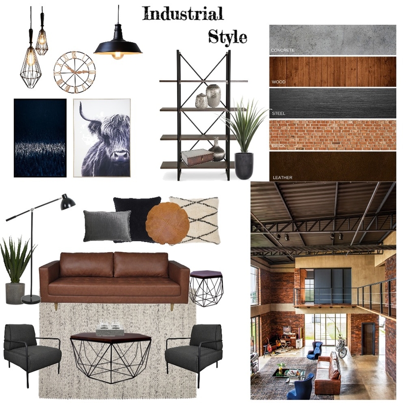 Industrial Mood Board by hirraazher on Style Sourcebook