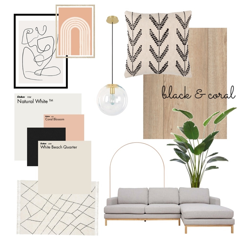 Warm: black and coral Mood Board by B.Wright on Style Sourcebook