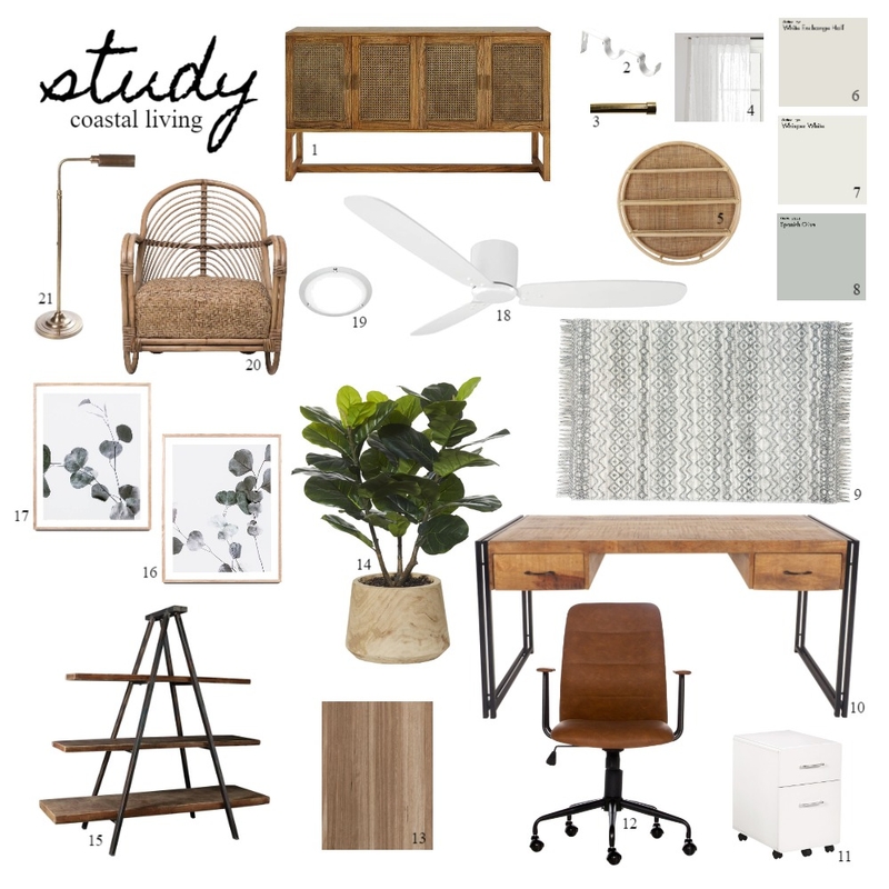 Coastal Living - Study Mood Board by Nook Interior Design + Styling on Style Sourcebook