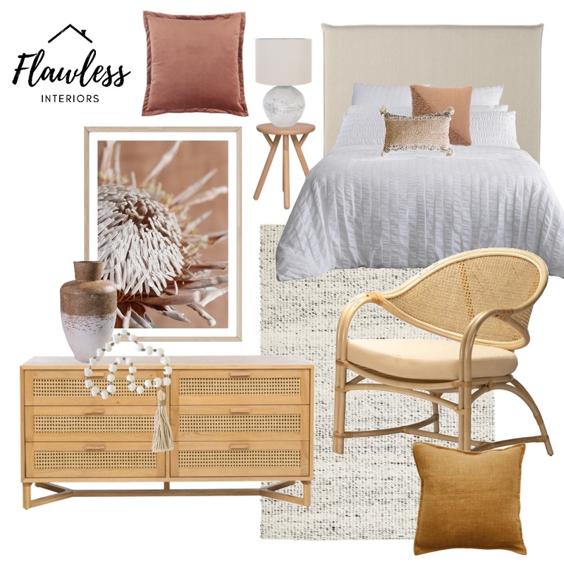 boho styled guest bedroom Mood Board by Flawless Interiors Melbourne on Style Sourcebook