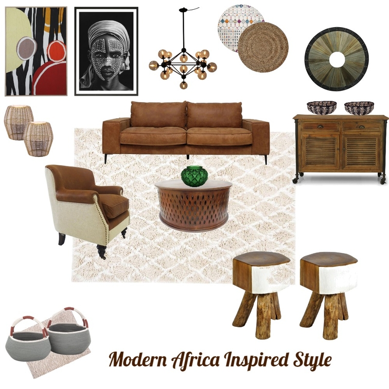 Modern Africa Inspired Style Mood Board by Reveur Decor on Style Sourcebook