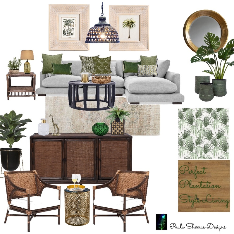 Plantation Style Living Mood Board by Paula Sherras Designs on Style Sourcebook