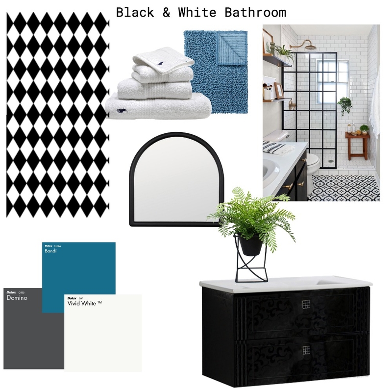 Black & White Bathroom Mood Board by EmmaJoanne on Style Sourcebook