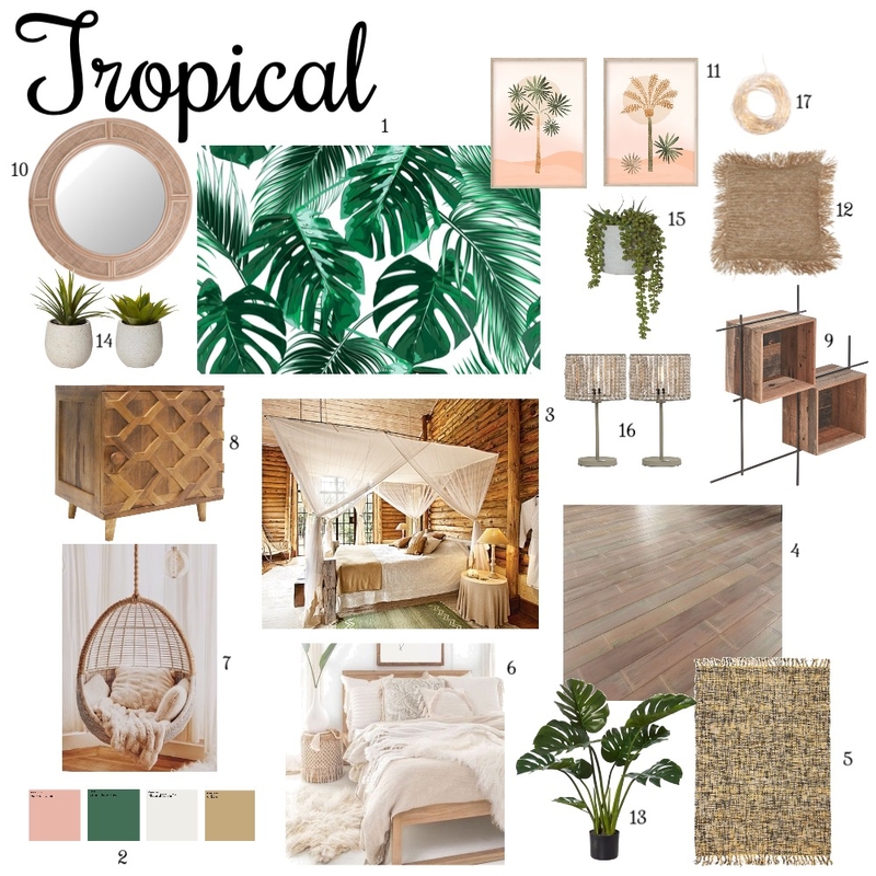 tropical bedroom Mood Board by leanneforbes on Style Sourcebook