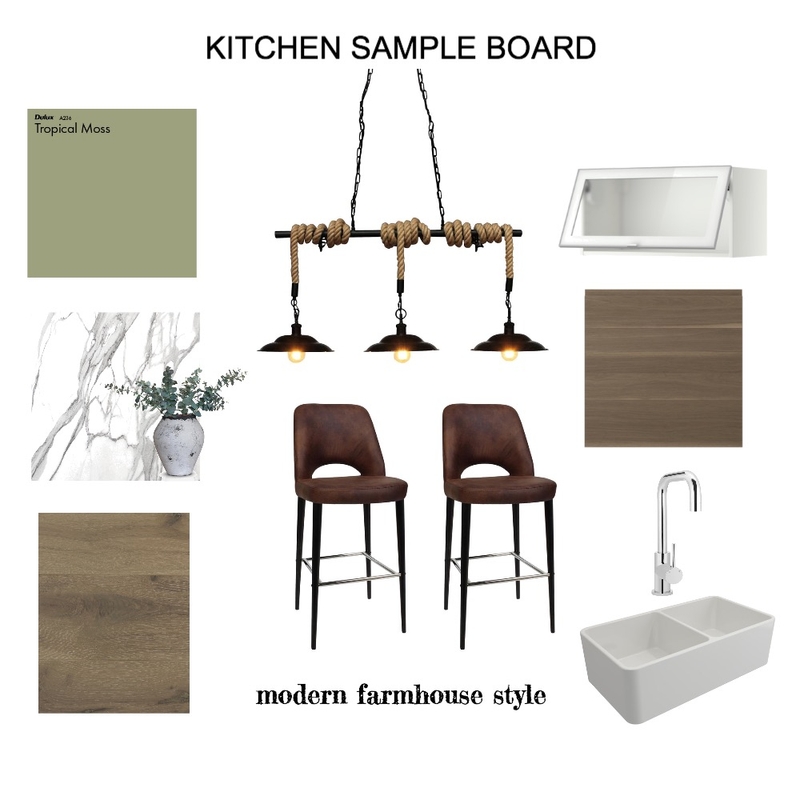 modern farmhouse kitchen sample board Mood Board by erladisgudmunds on Style Sourcebook