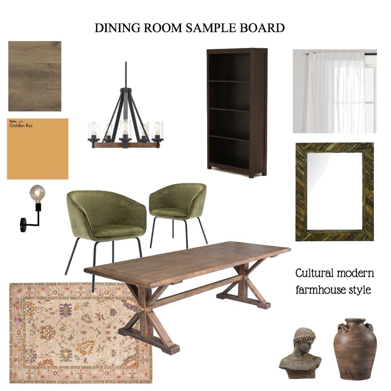 cultural modern farmhouse sample board Mood Board by erladisgudmunds on Style Sourcebook