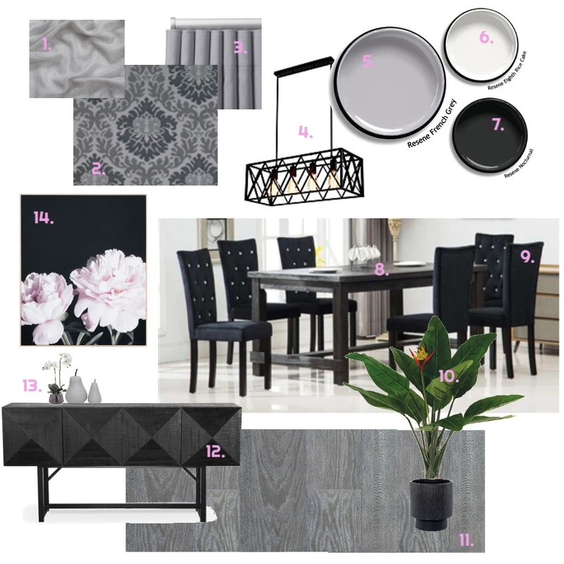 Module 9 Dining Room Mood Board by Amy Turuta on Style Sourcebook