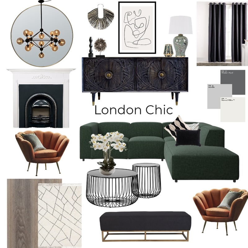 London Chic Mood Board by Claudia Lovelady Interiors on Style Sourcebook