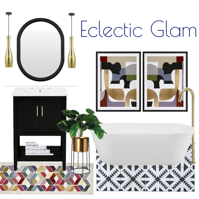 Eclectic Glam Bathroom Mood Board by Kohesive on Style Sourcebook