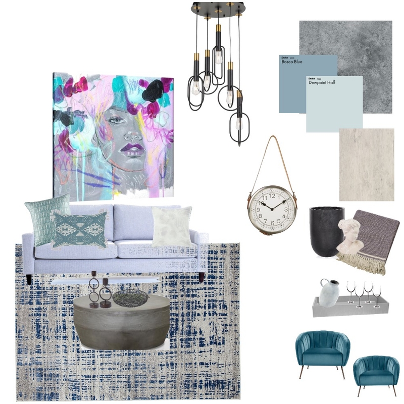 Blue and concrete Mood Board by DesignNess99 on Style Sourcebook