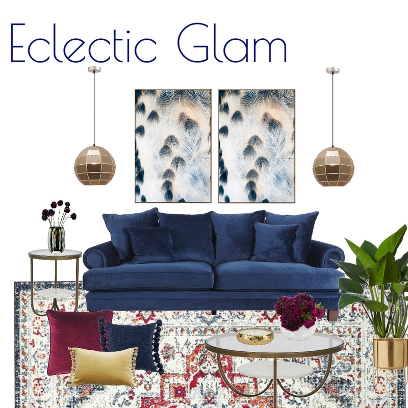 Eclectic Glam Living Mood Board by Kohesive on Style Sourcebook