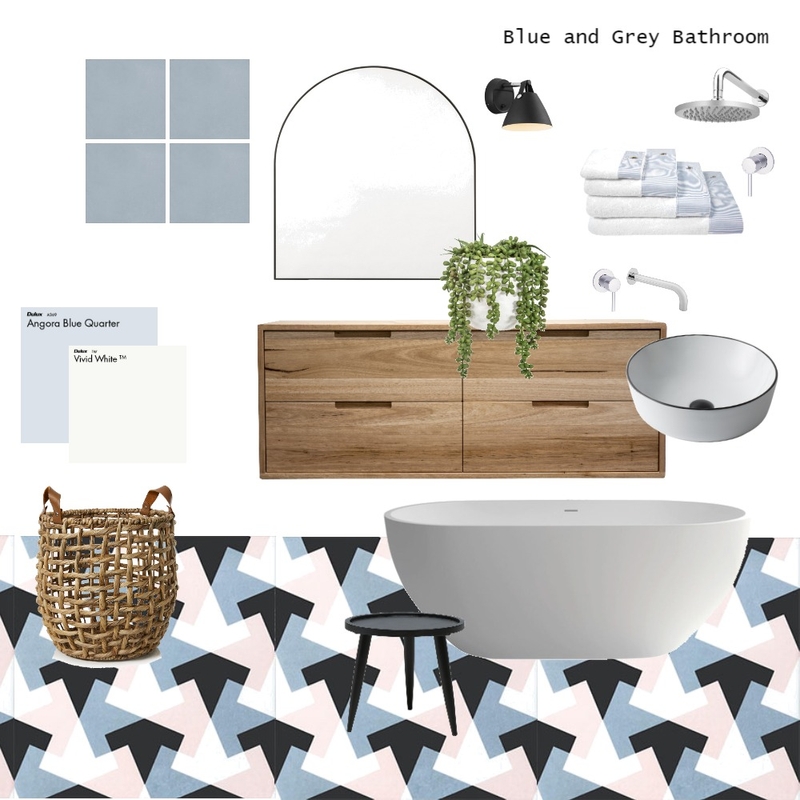 Blue and Grey Bathroom Mood Board by hehedesign on Style Sourcebook