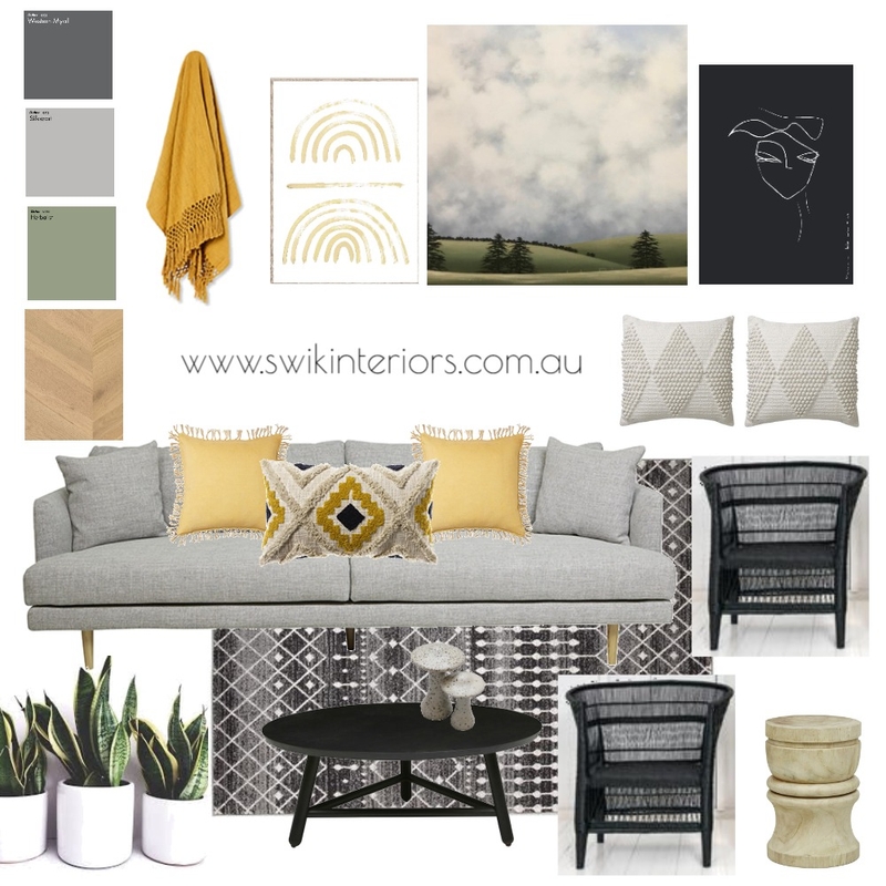 Monochrome Inspired Lounge Room Mood Board by Libby Edwards Interiors on Style Sourcebook