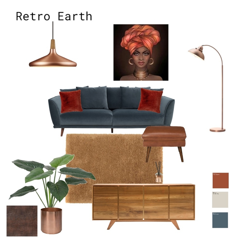 Earthy Retro Mood Board by Karen Rogers on Style Sourcebook