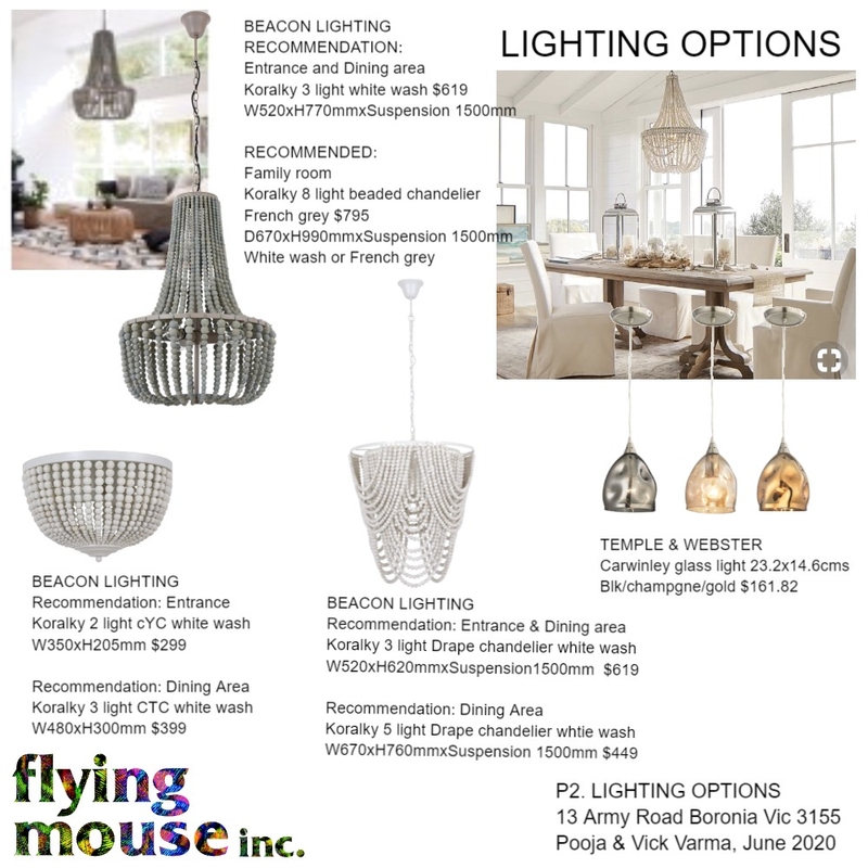 Pooja - Lighting Options Mood Board by Flyingmouse inc on Style Sourcebook