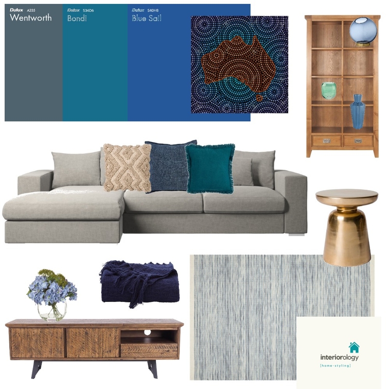 Upstairs casual living - Blue accents Mood Board by interiorology on Style Sourcebook