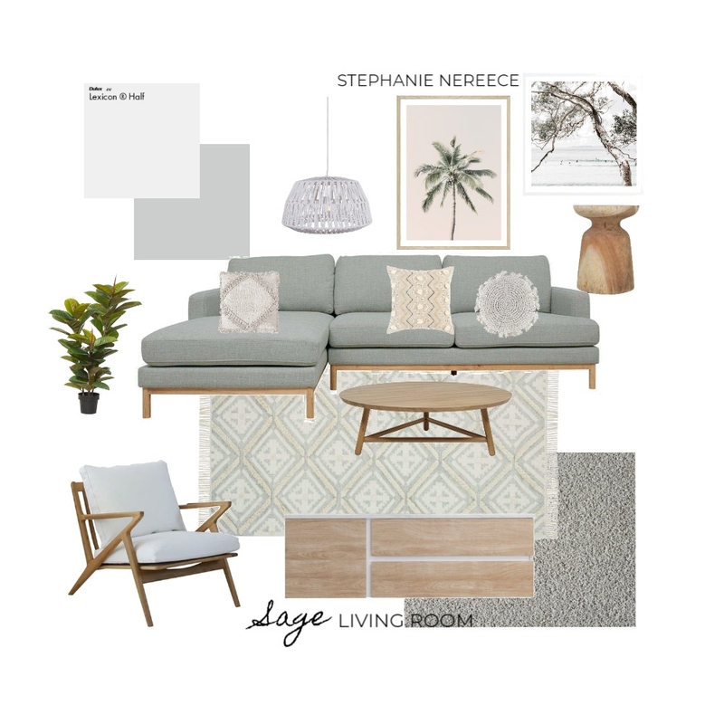 Sage Living Room Mood Board by Steph Nereece on Style Sourcebook