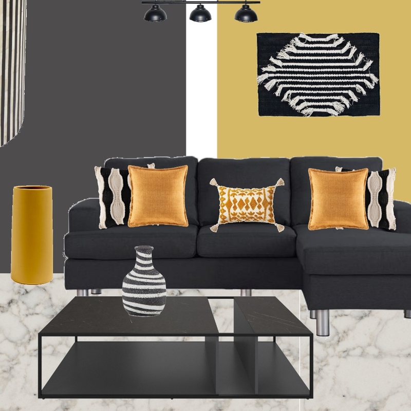 Charcoal and mustard living room Mood Board by dekel on Style Sourcebook
