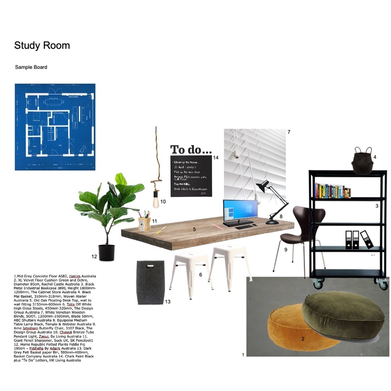 Study Room Mood Board by edithpoma on Style Sourcebook