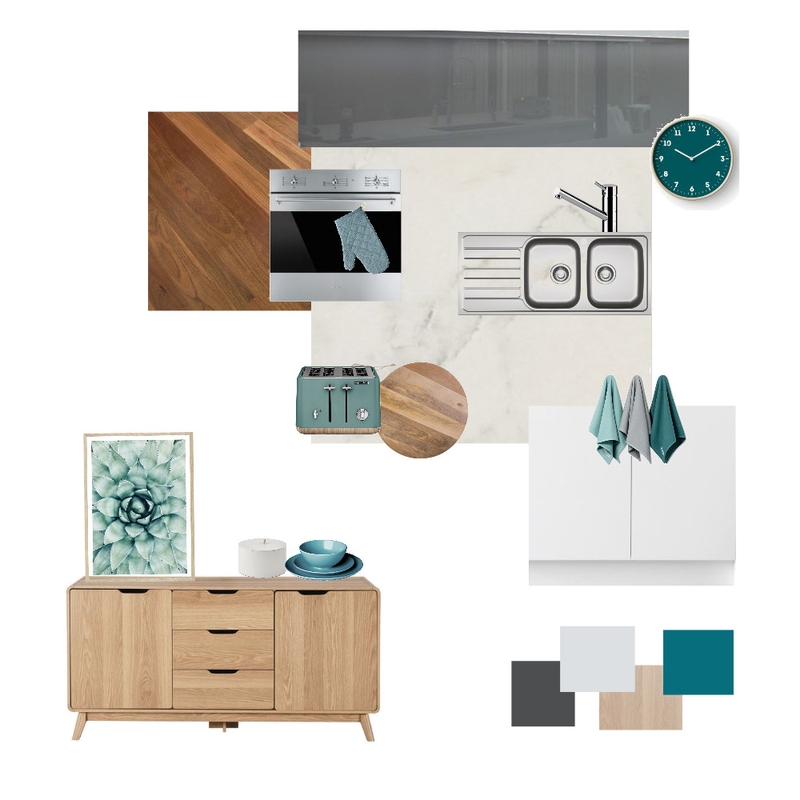 Ambers kitchen in teal Mood Board by mtammyb on Style Sourcebook