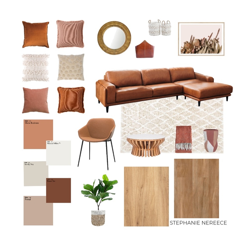 Pink Terracotta Living Room Mood Board by Steph Nereece on Style Sourcebook