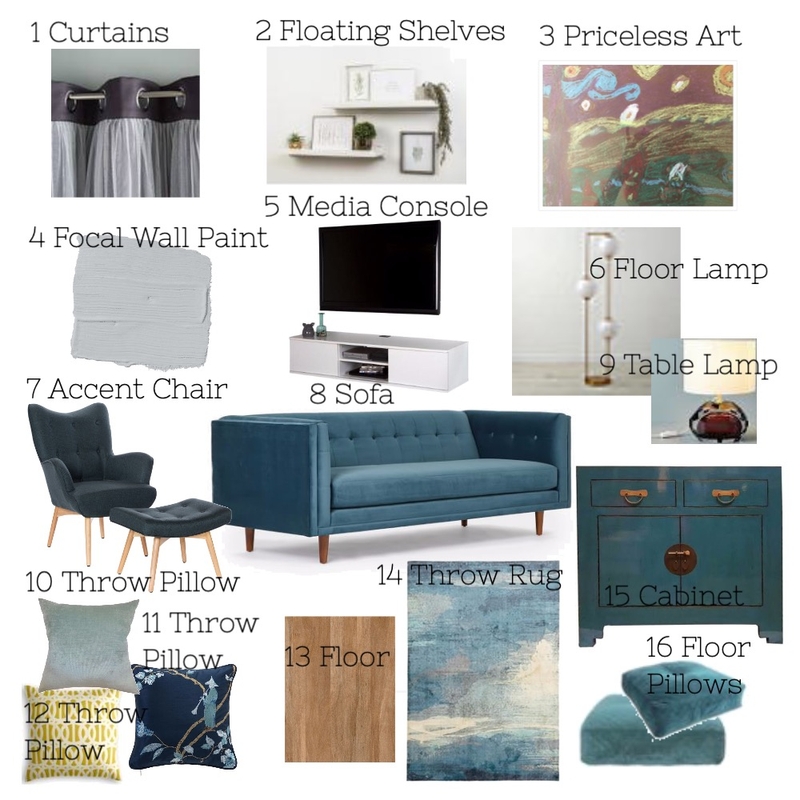 Modern Living Room Mood Board by Shari Dang on Style Sourcebook