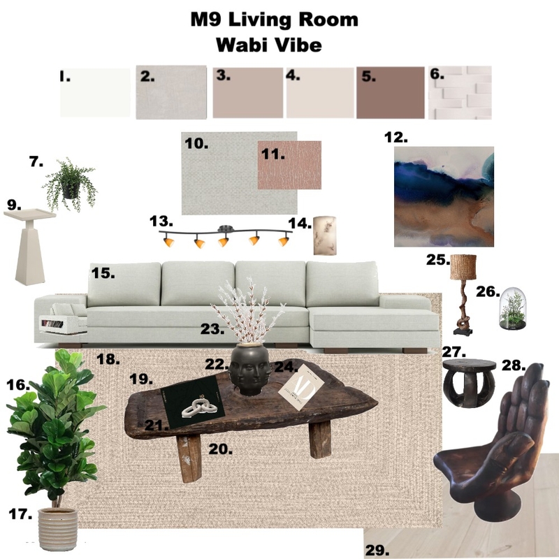 Sample Board-Living Room Mood Board by GabrielleKozhukh on Style Sourcebook