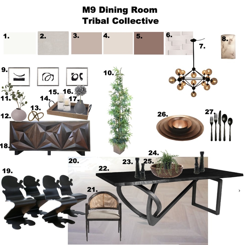 Sample Board-Dining Room Mood Board by GabrielleKozhukh on Style Sourcebook